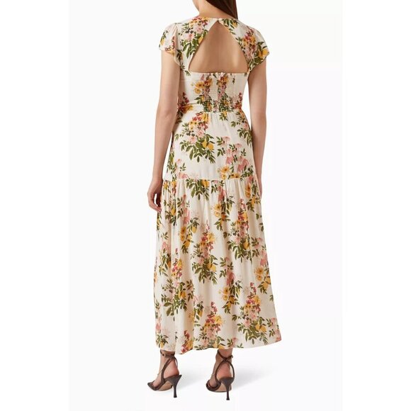 Reformation cream pink Myah Floral Maxi Dress size 6 - Picture 2 of 13